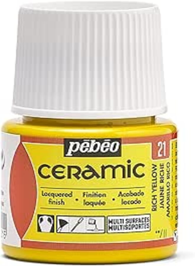Pebeo Ceramic Paint - Rich Yellow, 45 ml